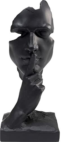 Kare Design Deko Objekt Quiet Face Schwarz, Deko Figur, Skulptur, Dekoration Wohnung Modern, Dekofigur Wohnzimmer, Accessoire, 31x13x11 cm (H/B/T)