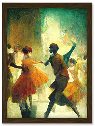 Doppelganger33 LTD 1950's Jazz Club Dancers Degas Style Painting Artwork Framed Wall Art Print A4