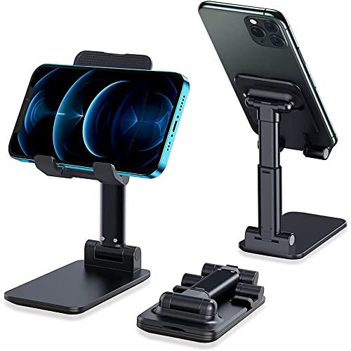 micros2u Portable Mobile Phone Stand Desktop Holder Table Desk Mount For iPhone iPad Tablet (BLACK)