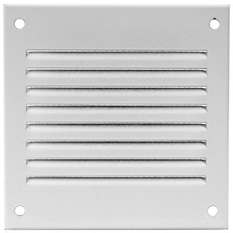 100x100mm / 4x4 inch White Metal Ventilation Grille with Flyscreen - Air Vent Cover