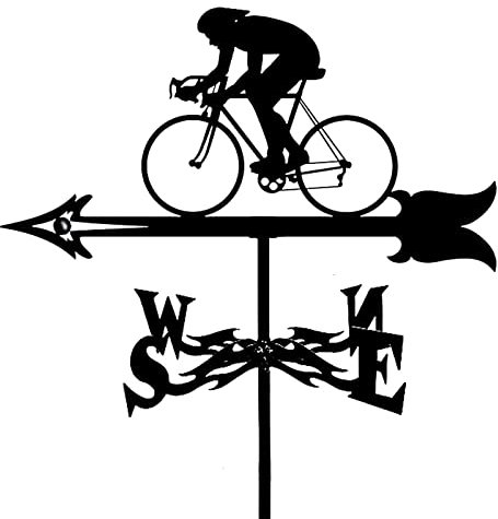 Veleta Veleta Indicador de dirección del Viento Retro Jinete Ciclista Forma Inicio Veleta Indicador de dirección del Viento Decoración Ornamental de Metal Veleta para jardín de Granja al Air