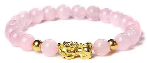 Bracelet Obsidian Moonstone Amethysts Quartzs Bracelets for Women Men Bangle,Rose Pink Quartz,23cm
