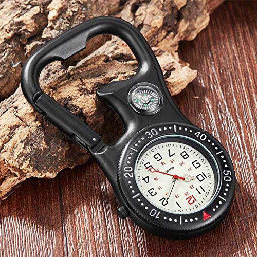 ROLTIN Clip-on Karabiner Taschenuhr Männer Kompass Flaschenöffner für Doctor Luminous Outdoor Sport Klettern Uhren,Flaschenöffner Uhr1