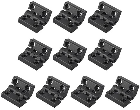 QUARKZMAN Cerniere Plastica Pieghevole 1,9x1,9 Testa Bullone Nero 10pz | Plastica Quadrato Angolo per Scatola Porta, per Finestra Armadio Guardaroba Mobile Bagno Edificio