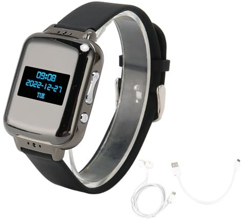 Grabadora De Voz Reloj Inteligente Grabadora De Voz Digital Reloj con Bluetooth 4.2 E Book HiFi Protección Ocular Grabadora Activada por Voz Reducción De Ruido Grabadora Activada(8GB)