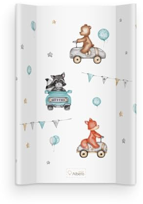 Harte Wickelauflage für Babybett 47x80 mit Sicherheitsfüßen Wickelunterlage Abwaschbar Wasserdicht Wickeltisch Zubehör Autos Baby Changing Mat