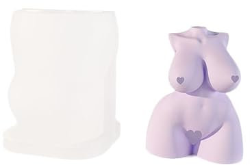 Xidmold 3D Frauenkörper Körper Kerzenform Frauenkörper Kerzen Gießform Seifenform Gipsform Harzform Körper Silikonform für Gips, Sojawachs Kerzen, Epoxidharz, Handwerk (F)