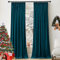 PONY DANCE Samt Vorhänge Wohnzimmer Samtvorhang 2er Set H 280 x B 132 cm Samt Gardinen mit Kräuselband Blickdicht Thermo Vorhang gegen Kälte Verdunklungsgardine, Pfauenblau (Gewicht: 300g/m²)