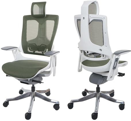 Mendler Bürostuhl MERRYFAIR Wau 2, Schreibtischstuhl Drehstuhl, Polster/Netz, ergonomisch - grün