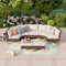 PHIVILLA Rattan Garten Loungemöbel Set für 5-7 Personen Gartensofa Balkonmöbel Sitzgruppe Terrasse Outdoor Balkon Sofa Sessel Hocker Ottomane mit Sitzkissen Wetterfest Einfache Montage
