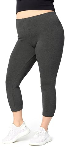 Merry Style Damen 3/4 Leggings Capri Große Größen Damen Leggings aus Baumwolle Capri Sportleggings MS10-455 (DunkelMelange, 6XL)