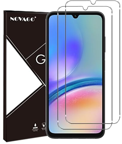 NOVAGO Compatible avec Samsung Galaxy A05s, Galaxy A06, Galaxy A07 - Pack de 2 Films Protection écran en Verre trempé Solide 9H (Transparent, Compatible Coque)