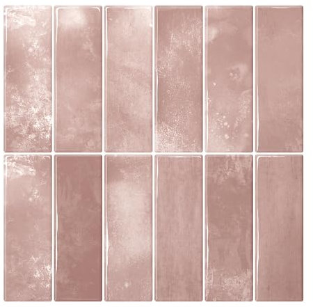 VEELIKE Carreaux Adhesif Cuisine Rose Rectangles 3D Carrelage Adhesif Mural Salle de Bain Crédence Cuisine Adhésive Revetement Adhesif Mural Decoratif Blanchisserie Amovible 30.5cm×30.5cm 12 Pièces