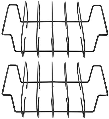 Qukaim BBQ Tools - Griglia per barbecue in ferro antiaderente, 2 pezzi, per arrostire bistecche, barbecue all'aperto, accessorio da cucina resistente