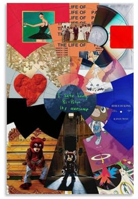 HKLOPUY Poster, Motiv: Rap-Sänger Kanye West Album Ye, dekoratives Gemälde, Leinwand, Wandposter und Kunstdruck, moderne Familienschlafzimmer-Dekoration, Poster, 30 x 45 cm