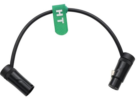 HangTon Audio Cable for Recorder Mixer Microphone Speaker Sound Devices Mixpre 10 II Zoom F8n Zaxcom Sony Canon Camera, XLR 3 Pin Male to Female, Low-Profile Right Angle Black 50cm