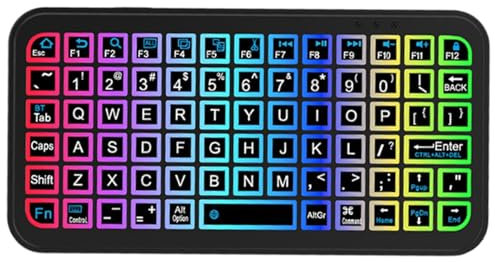 Tastiera senza fili - Tastiera piccola con luminosità regolabile, Tastiera da viaggio tablet ricaricabile per computer tablet PC smartphone | Tastiera senza fili