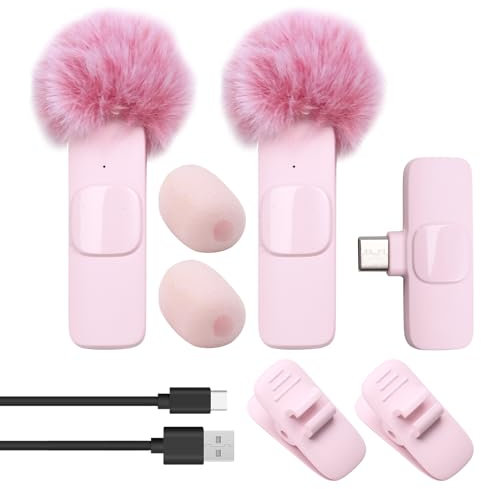 Lbvzxkad New Wireless Lavalier Microphone Portable Audio Video Recording Mini Microphone for PC Camera Live Gaming Phone