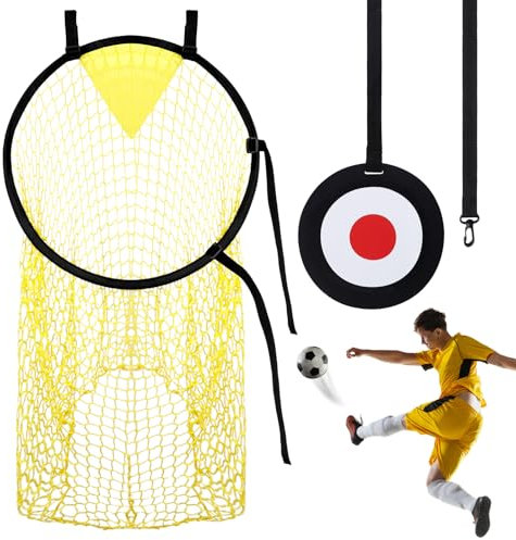 Top Bins Football Goal Target & Training Rebound Net,2 PCS Set Kids Shootings Accuracy Training Practice Equipment