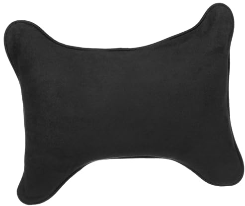 Auto Nackenkissen Schwarz aus Kunstfell mit Einzigartiger Form | Weiches Gefühl, Ergonomische Ausführung, Vielseitig Nutzbar, für Zuhause und Büro