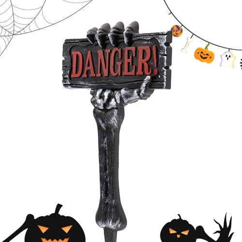 Genérico Halloween-Zeichen für den Außenbereich | Skelett-Hand Schilder 54 cm für Friedhof und gruselige Böden | Dekoration für Garten, Hof, Eingang, Balkon, Friedhof
