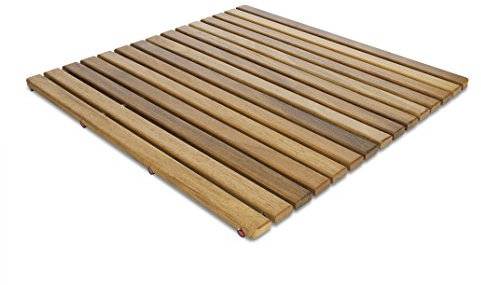 Tarima/Alfombra Flexible para Ducha y baño, en Madera de Teca (60 x 60 cm)