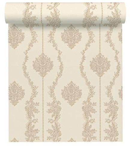 A.S. Création Vliestapete Chateau 5 Tapete mit Ornamenten barock 10,05 m x 0,53 m beige creme metallic Made in Germany 344931 34493-1