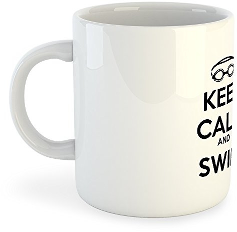 K KRUSKIS - Taza 325 ml Natación Keep Calm and Swim