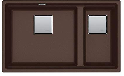 Franke Kubus 2 KNG 120 Dark Brown - Fregadero (Fregadero encastrado bajo encimera, Rectangular, Marrón, 2 senos, Rectangular, 460 x 420 mm)