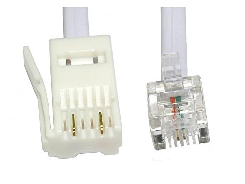 RGB Networks Ltd BT-Telefonkabel-Verlängerung BT-Stecker auf RJ11-Stecker, 2-poliger Crossover-Typ, für Modem-Telefone, Festnetz, UK (kein Rollover-Kabel!) (2 m)