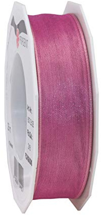 Präsent - Four Seasons Organza Wired Edge Ribbon Dusty Rose 25 mm Width, 25 m Length