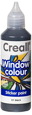 Creall Peinture haut de gamme pour vitres de fenêtre, aussi pour peinture des contours, au choix (noir)