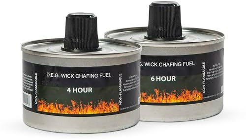 We Can Source It Ltd - Set of 3 Chafing Fuel Cans - 4 Hour Burn, Non-Flammable Liquid Wick Fuel - Safe, Re-Lightable, Cool-Touch Cans for Bain Maries, Chafing Dishes, Buffets & Catering Events