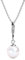Nagel Jewellery Anhänger Glamour Pearl | 925 Sterling Silber | Vergoldet mit 18K Weißgold | Mit Perle und 5 im Brillantschliff gearbeitete Zirkonia | Kette 40 + 5 cm