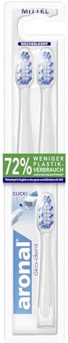 aronal Zahnbürsten Wechselköpfe öko-dent mittelhart 3 Stück– Wechselköpfe für die aronal öko-dent Zahnbürste – für eine effektive Zahnreinigung und 72 % weniger Plastikverbrauch