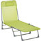 Outsunny Tumbona Plegable y Reclinable de Jardín con Reposacabezas y Respaldo Ajustable en 5 Niveles Tela de Texteline Transpirable 182x56x28 cm Verde