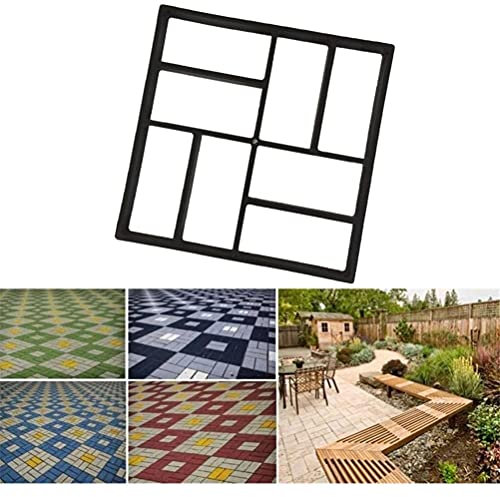 Hidyliu 1 Stück DIY Betonform, Kunststoff Betonpflaster Gießform, Plastikformen Trittsteinen Schalungsform, Robuster Kunststoff, Schwarz, Garten Rasen Bürgersteig,