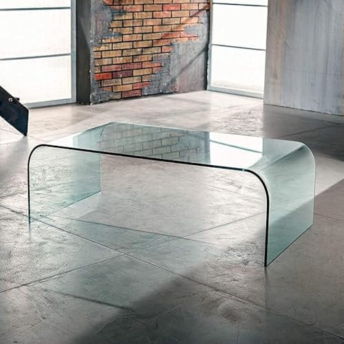 IMAGO FACTORY Grace | Table en Verre - Table Basse Transparente, Table de Salon Basse, Meubles de Salon en Verre, Design Moderne, Made in Italy, 130cm x 12mm