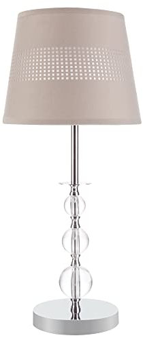 HOMCOM Tischlampe Nachttischlampe 54 cm Tischleuchte mit Stoff Schirm für Schlafzimmer Wohnzimmer Schreibtischlampe moderne Stil E27-Fassung 40 W Acryl Metall Grau