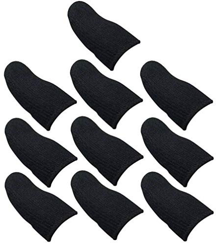 10 Pcs Gaming Accessories Touchscreen Finger Sleeves Gaming Setup Accessories Thumb Sleeve for Gaming Anti Sweat Finger Sleeve Gaming Gloves Finger Gloves Mobile Stripe Anti Sleeve