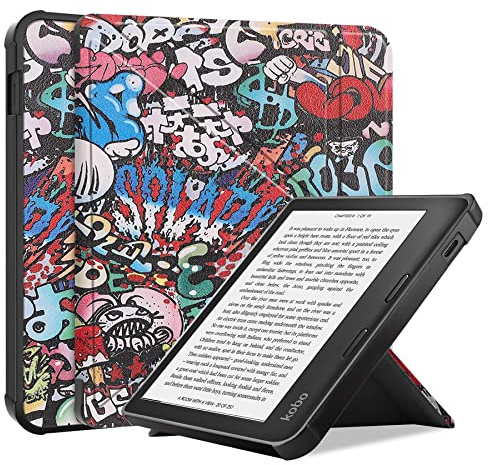 Lobwerk Schutzhülle für Kobo Libra 2 7 Zoll Slim Case Etui mit Standfunktion und Auto Sleep/Wake Funktion