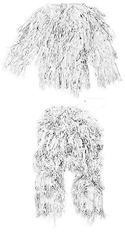 Guangcailun Jagdbekleidung Set Produkte Zubehör Jungle Suit Ghillie Suits Teenager, Weiß, 110cm