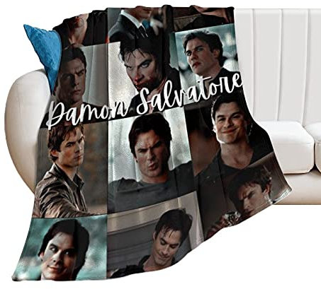 YINGD Damon Salvatore Decke Ultrasoft Fleece Decke Überwurf Geburtstag Geschenke für Teenager Mädchen Jungen Frauen Männer