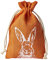 5 Jute-Beutel, Geschenk-Säckchen mit Hasen-Motiv, 100% Jute, Ostern, Dekoration, Geschenkverpackung, 30x20 cm (Orange)