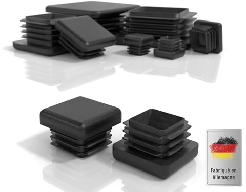 PD® Lamellenstopfen 28x28 mm Vierkantrohr - Endkappen Schwarz | 10 Stück | Vierkant Endkappen aus PE Kunststoff | Rohrstopfen zur Rohrabdeckung von Metallrohr & Aluprofil | Quadratstopfen für Außenmaß