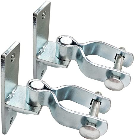 2 Pack 1-3/8 Inch Wall Mount Gate Hinge Metal Hinges Fence Post Chain Link Fence Frame Hinge Outdoor Gate Hardware (Screws Included)