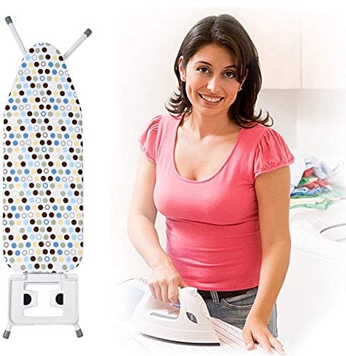 Duffy® Ironing Board - 120 x 40cm Ironing Board Table Folding Metal Iron,Lightweight Iron Board Rack Foldable Non Slip Adjustable Height (White - 120 x 38cm)