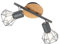 Fischer & Honsel Spotschiene, Ran | grau matt/chromfarben/hell eicheoptik| L: 25,00 cm, B: 11,00 cm| Ausladung Wand: 18,00 cm| 2x E14 max. 25 Watt ohne Leuchtmittel | 21385
