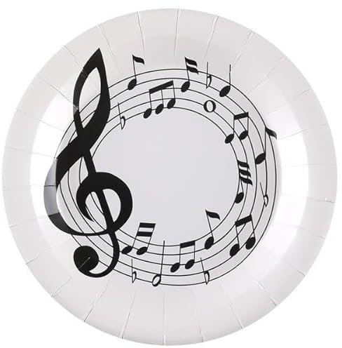 10 Assiettes en carton - Thème Musique 23cm