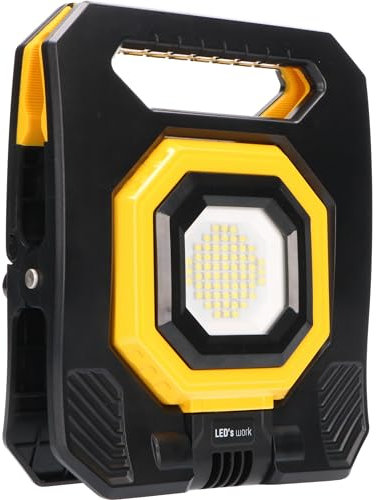 LED's work 0300829 Akku LED-Arbeitsstrahler mit Zangenklemme für Rohre 15W kaltweiss 3-6h Laufzeit